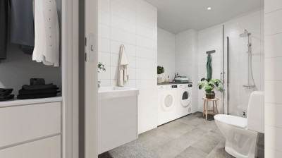 Trvätt och dressingroom 