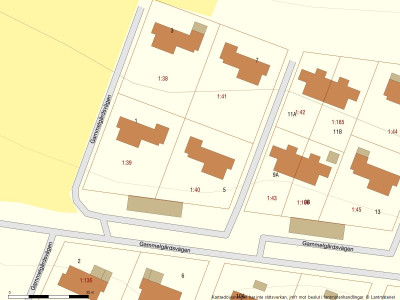 Fastighetskarta Fastighetskarta Gammelgårdsvägen 7
